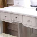 GAOMON 5-drawer Dressing Table with Single Mirror White