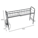 GAOMON Single Layer Bowl Rack Shelf Dish Drainer 90cm Black