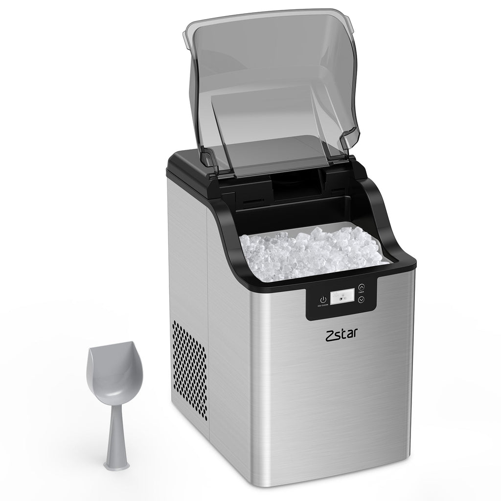 WHIZMAX 44Lbs/24H Crunchy Chewable Nugget Ice Maker Countertop, Portable with Ice Scoop, Size: 9.5 x 13.2 x 15.4, Silver