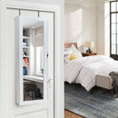 GAOMON Wooden Jewelry Storage Mirror Cabinet Wall Hanging Shelf - White