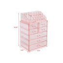 GAOMON 2pcs Makeup Organizer Cosmetic Storage Drawers Pink