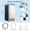 GAOMON 85Lbs Commercial Ice Maker Machine Stainless Steel Undercounter Freestanding Ice Maker