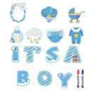 GAOMON 14PCS Its a Boy Baby Shower Yard Sign with Stakes Waterproof Gender Reveal Yard Sign