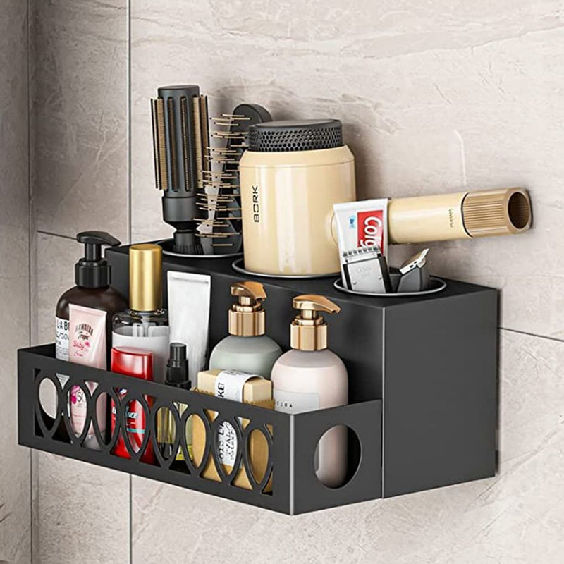 RONSHIN Hair Dryer Storage Rack Bracket with 4 Compartments Waterproof