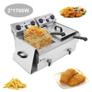 ZOKOP Double Tank Deep Fryer EH102V 16.9QT / 16L Stainless Steel Faucet