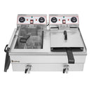 ZOKOP Double Tank Deep Fryer EH102V 16.9QT / 16L Stainless Steel Faucet