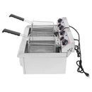 ZOKOP Double Tank Deep Fryer EH102V 16.9QT / 16L Stainless Steel Faucet