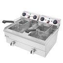 ZOKOP Double Tank Deep Fryer EH102V 16.9QT / 16L Stainless Steel Faucet