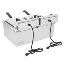 ZOKOP Double Tank Deep Fryer EH102V 16.9QT / 16L Stainless Steel Faucet