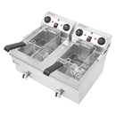 ZOKOP Double Tank Deep Fryer EH102V 16.9QT / 16L Stainless Steel Faucet