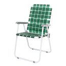 GAOMON 2pcs Beach Chair Steel Tube Bearing 120kg Folding Beach Chair Dark Green Stripes