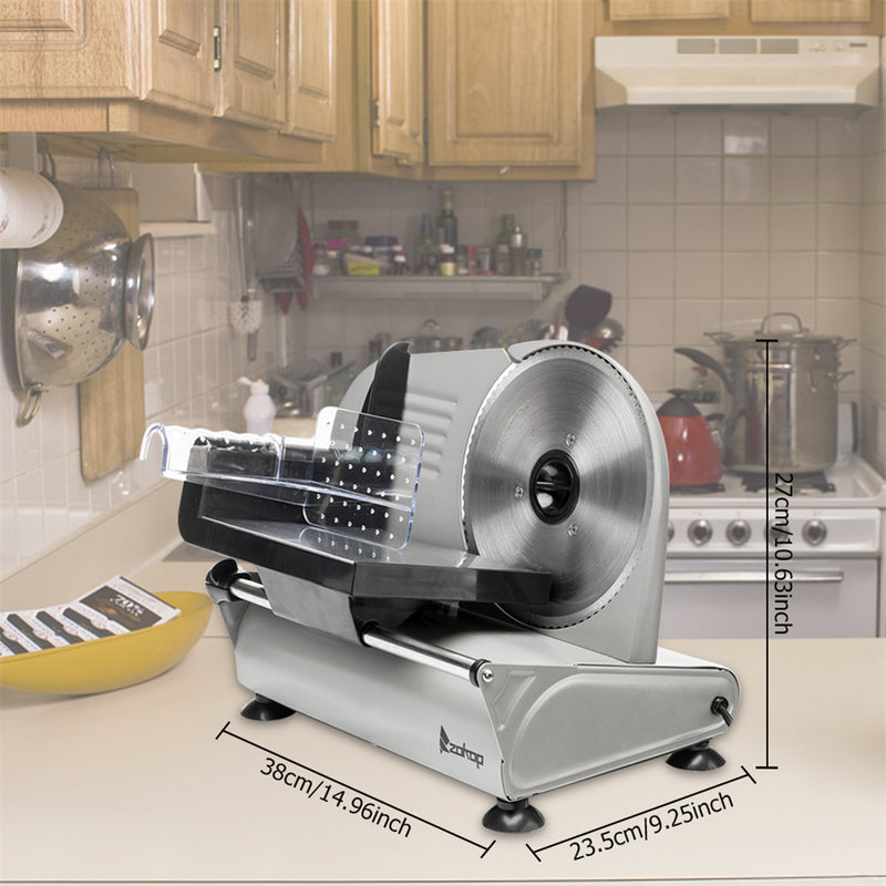 ZOKOP 7.5 Inch Electric Food Cutter 110v 150w Semi-Automatic Home Food Slicer Machine