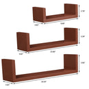 GAOMON 3pcs Wall Shelves Wall Mounted Storage Bookshelf Mdf Floating Display Shelves