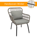 GAOMON 3 Pcs/set Patio Table Chair Set Outdoor Single Chair + Coffee Table Grey