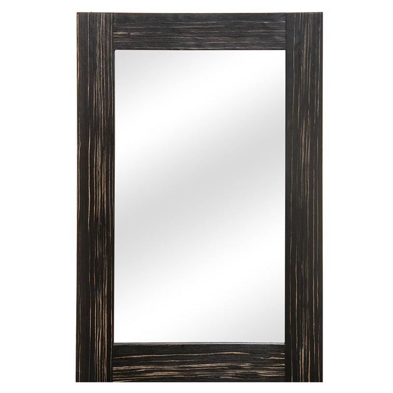 ALICIAN Rectangular Decorative Mirror Wood Glass Brown