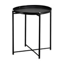 GAOMON Round Table Living Room Sofa Bed Side Table Black
