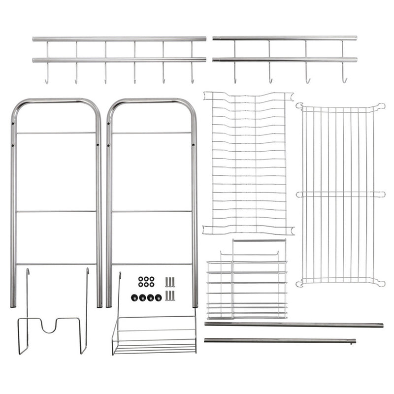 RONSHIN Single Layer Bowl Rack Shelf Dish Drainer Kitchen Organizer Silver