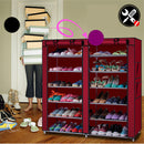 GAOMON Shoe Cabinet 6-layer Double-row 12-compartment Shoe Organizer Container Wine Red