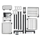 GAOMON Single Layer Bowl Rack Shelf Dish Drainer 92cm Inner Length Kitchen Organizer Black