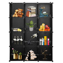 GAOMON 12-cube Storage Shelf DIY Stackable Bookshelf Cabinet Storage Organizer Black
