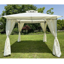 GAOMON 10x10ft Outdoor Tent with 4 Sided Curtains Double Top Waterproof Beige
