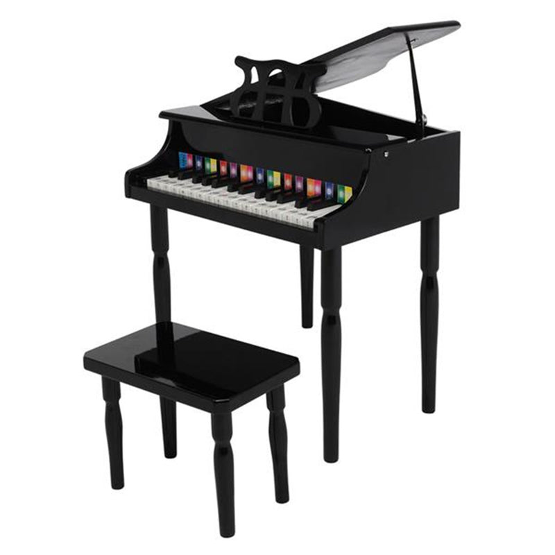 YIWA Children 30-key Wooden Piano with Music Stand Mechanical Sound Black