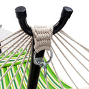 GAOMON 2 People Hammock with Wooden Poles Green Print Hanging Bed Green