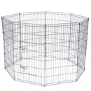 GAOMON 42" Basics Play Area Foldable Metal Pet Wire Fence 8 Pieces with Open Doors Black