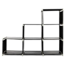 GAOMON 3-Tier 6-Cube Storage Rack Closet Organizer Staircase Organizer Black