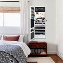 GAOMON Wooden Jewelry Storage Mirror Cabinet Wall Hanging Shelf - White