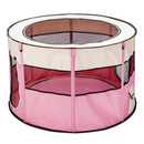 GAOMON 40inch Folding Pet Game Fence Tent Portable Round Dog House Cat Nest Bed Pink