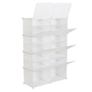 GAOMON 2 Rows 7-tier 14 Grids Shoe Rack Organizer 40x30cm Cube Shoe Cabinet 72x32x122cm White