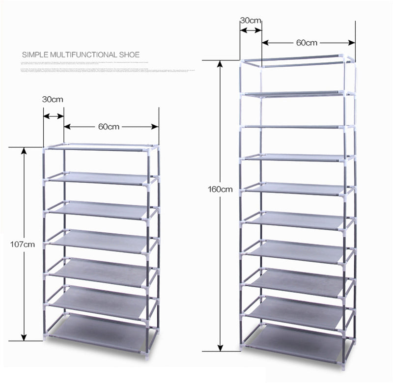 RONSHIN 10-layer Shoe Rack Room-Saving Shoe Cabinet Purple