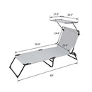 GAOMON Outdoor Foldable Triple Folding Bed with Head Canopy Grey