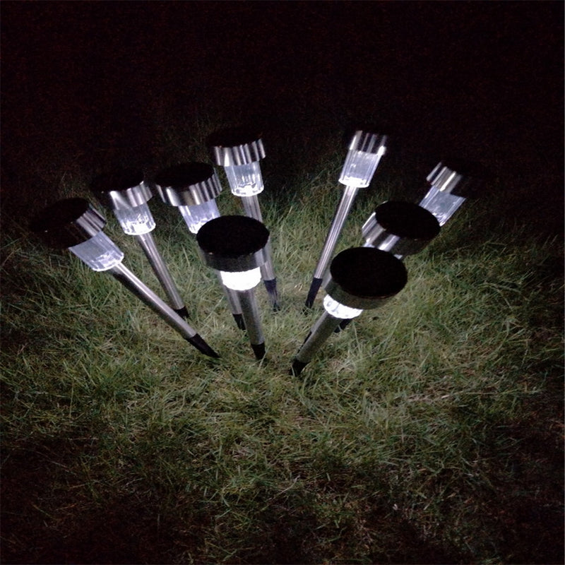 REDCOLOURFUL 24pcs/set Garden Lawn Light Small Tube Lamp Solar White