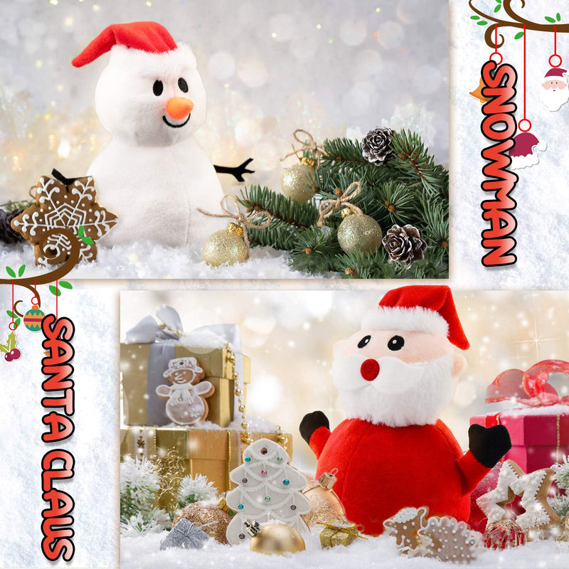 YIWA Flip Christmas Doll Santa Claus Plush Snowman Toy Double-Sided Stuffed Plush Soft Doll