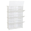 GAOMON 2 Rows 7-tier 14 Grids Shoe Rack Organizer 40x30cm Cube Shoe Cabinet 72x32x122cm White