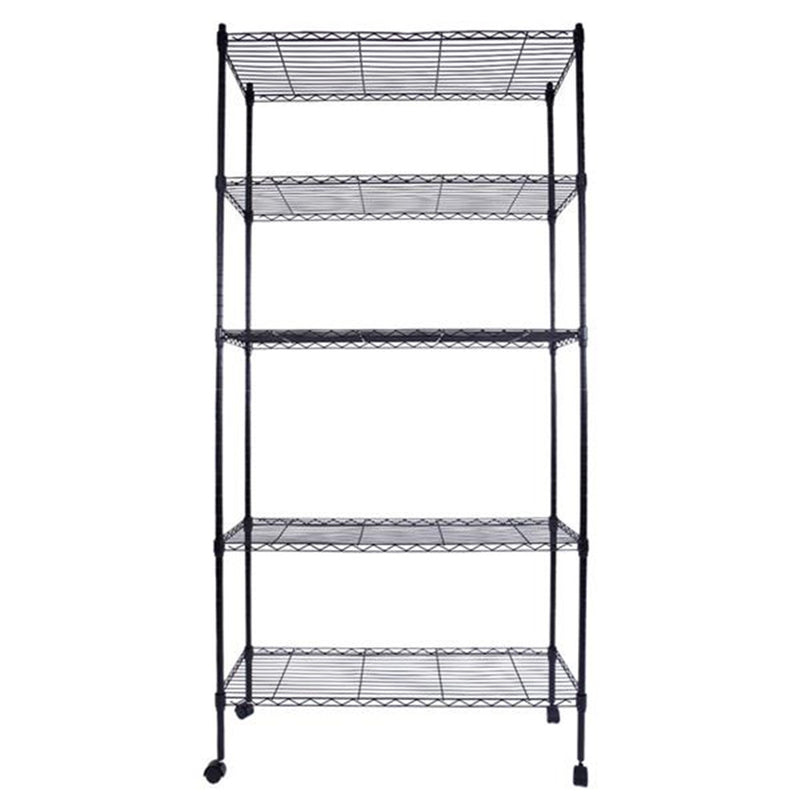 RONSHIN 165*90*35 Shelving Rack Storage Rack 5-Layer Metal Rack Black