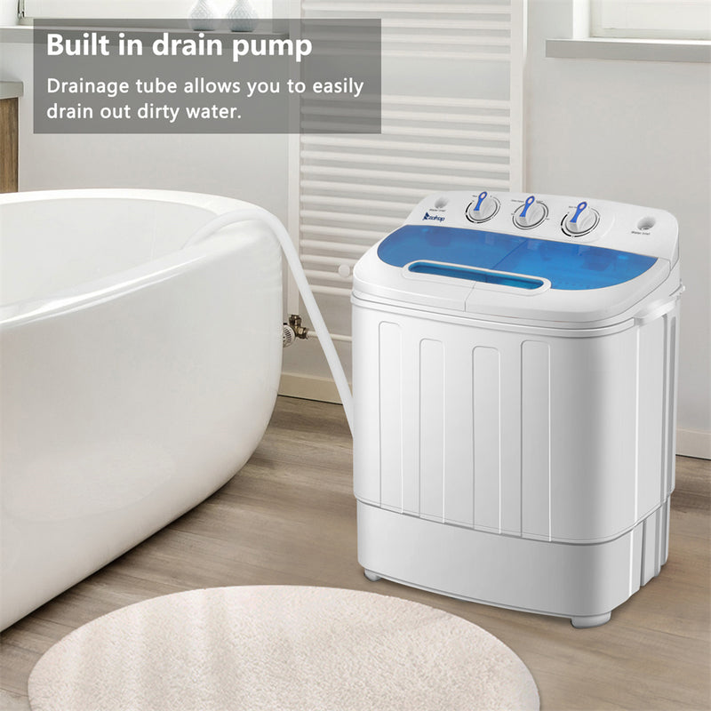 ZOKOP Semi-Automatic Washing Machine Compact Twin Tub White