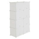 GAOMON 2 Rows 7-tier 14 Grids Shoe Rack Organizer 40x30cm Cube Shoe Cabinet 72x32x122cm White
