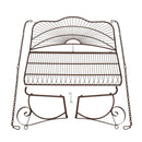 GAOMON Outdoor Garden Iron Wire Double Swing Chair Hanging Swing - Dark Brown