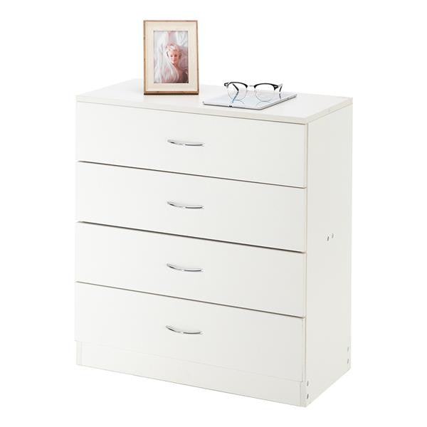 AMYOVE Fiberboard Wood Cabinet Dresser with 4-drawer White