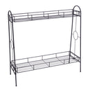 GAOMON 2-tier Standing Plant Stand Round Pattern Plant Rack Black