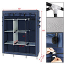 GAOMON 69" Clothing Organizer Wardrobe Storage Closet Clothes Portable Wardrobe Navy Blue