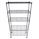 GAOMON 165*90*35 Shelving Rack Storage Rack 5-Layer Metal Rack Black