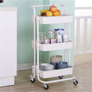 GAOMON 3 Layers Storage Cart for Kitchen Bedroom Milk White