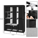 GAOMON Portable Closet Wardrobe Clothes Rack 4-tier 8-rack W/3 Hanger 125*43.18*180cm Black
