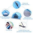 GAOMON Camping Tent 4-side Double-layer Double-door Hydraulic Easy Setup Tent Blue