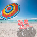 GAOMON 2pcs Beach Chair Steel Tube Bearing 120kg Folding Beach Chair Red White Strips