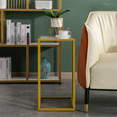 GAOMON Marble Side Table Easy to Assemble Table with Sturdy Table Legs 30x48x61cm